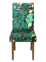 Kuber Industries Flower Printed Elastic Stretchable Polyster Chair Cover for Home, Office, Hotels, Wedding Banquet- Pack of 2 (Black & Brown)-50KM0913