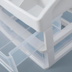 Kuber Industries 3 Layer Cabinet Drawer Box|Desktop Storage Box|Multi Drawer Storage Organizer| White