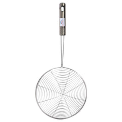 Heart Home Puri Strainer|Stainless Steel Jhar for Cooking & Frying|Versatile Deep Fry Chalni with Handle for Kitchen|18 cm|Pack of 2 (Silver)