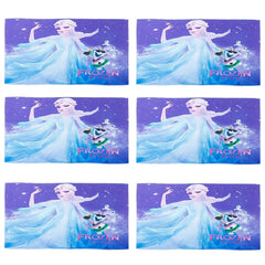 Kuber Industries Disney Frozen Microfiber Soft Kids Bath Towel-Pack of 6 (Sky Blue)