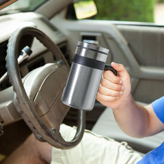 Homestic Stainless Steel Vacuum Insulated Travel Mug with Lid 420 ML (Silver)