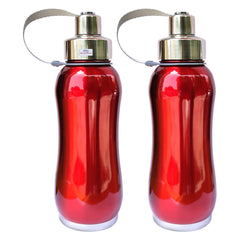 Heart Home Stainless Steel Insulated Water Bottle with Strainer for Home & Traveling, 1Ltr.-Pack of 2 (Maroon) 54HH4310.
