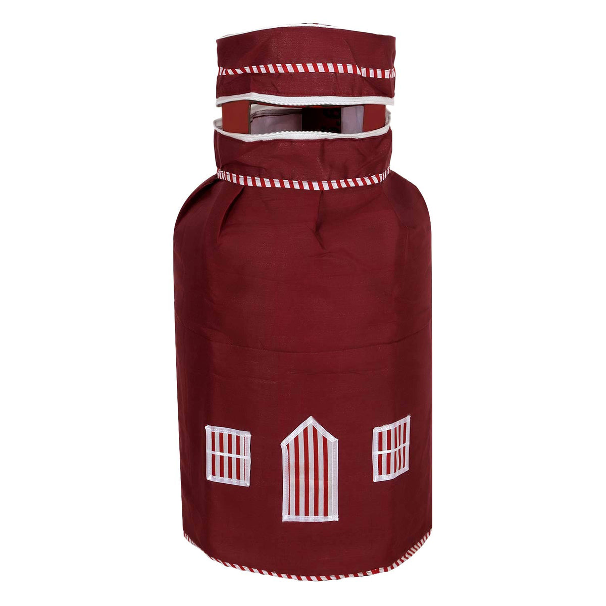 Heart Home Cotton Dust-Water Proof LPG Gas Cylinder Cover (Maroon) - CTHH07599