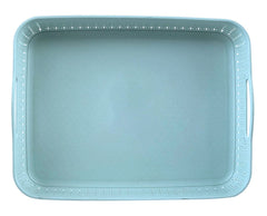 Kuber Industries Q-3 Unbreakable Plastic Flexible Storage Baskets with Handles|Wovan Design & Flexible Plastic Material|Size 26 x 20 x 7 CM|Pack of 2 (Multi)
