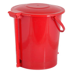 Kuber Industries Pedal Dustbin|Plastic Pedal Dustbin|Kitchen Waste Paper Bin|Dustbin For Bedroom|10 Liter Dustbin|Pack of 2 (Red)