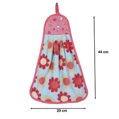 Kuber Industries Soft Cotton Flower Print Super Absorbent Hanging Napkin|Hand Towel for Washbasin & Kitchen,Pack of 12,(Assorted)
