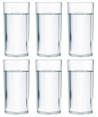 Kuber Industries 6 Pieces Unbreakable Stylish Transparent Water Glass/Juice Glass/Beer Glass/Wine Glass Plastic Glass Set 250 Ml (White)-KUBMART11422