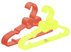 Heart Home Kids Mizano Plastic Non-Slip Clothes Hangers, Peach & Yellow - Pack of 10-HHEART15050