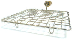 Kuber Industries kitchenware Square Roaster TAndoor Barbeque/Roti/Papad Jali Griller with Wooden Handle-Pack of 2 (Silver)