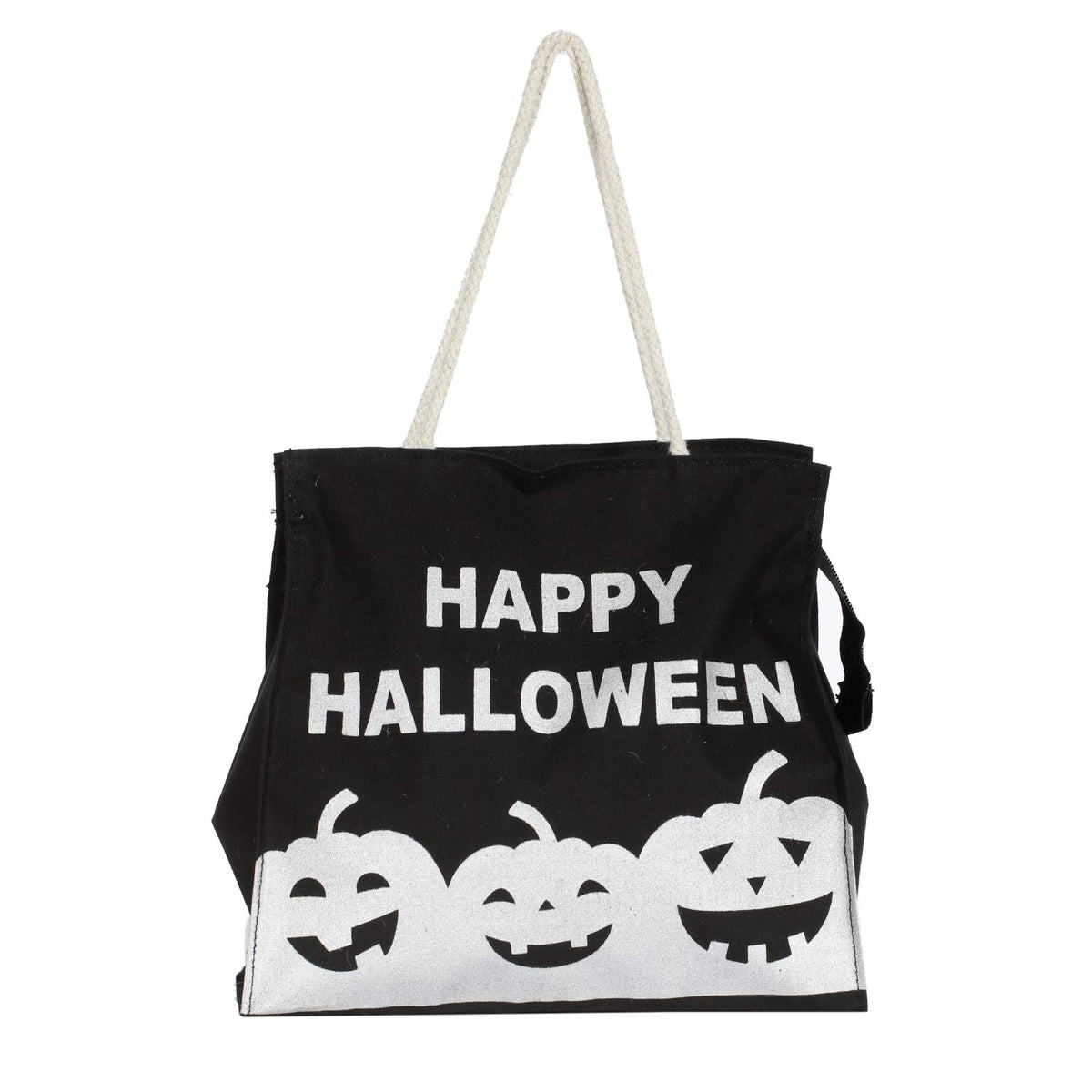 Kuber Industries Canvas Small Lunch Carry Bag (Black)-CTKTC13352