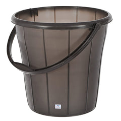 Heart Home Plastic Bucket For Home/Kitchen/Office/Shop With Strong Handle & Measuring Scale, 16 litre- Pack of 2 (Black)-46HH0326
