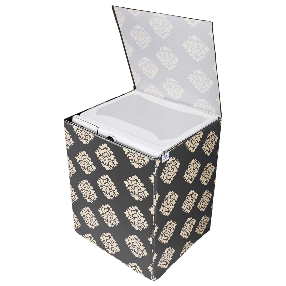 Heart Home Washing Machine Cover | Square Design Washing Machine Cover | Knitting Polyester | Top Load Fully-Automatic Washing Machine Cover | Brown