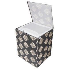 Heart Home Washing Machine Cover | Square Design Washing Machine Cover | Knitting Polyester | Top Load Fully-Automatic Washing Machine Cover | Brown