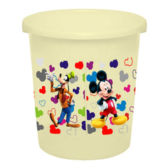 Kuber Industries Disney Team Mickey Print Plastic Garbage Waste Dustbin/Recycling Bin for Home, Office, Factory, 5 Liters (Cream) -HS_35_KUBMARTS17321
