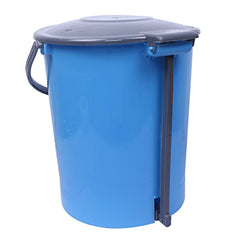 Kuber Industries Plastic 2 Pieces Dustbin Garbage Bin with Handle, 10 Liters (Blue & Grey) - CTKTC022814