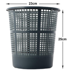 Heart Home Mesh Dustbin|Plastic Open Garbage Basket|Portable Round Trash Can for Kitchen|Office|College|5 Liter (Grey)