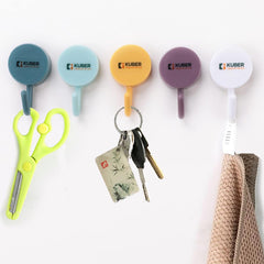 Kuber Industries Sticky Hooks For Wall|Premium PP Build|Durable & Rust-Proof|Self Adhesive Hook For Easy Installation|Multi-Purpose Wall Hooks For Bathroom, Kitchen, Bedroom|Pack of 5|1601|Multicolor