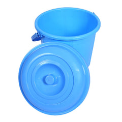 Kuber Industries Unbreakable Plastic Durable & Lightweight Strong Bathroom Bucket with Lid and Handle,13 LTR,Pack of 2 (Sky Blue)