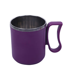 Kuber Industries 10 Pieces Stainless Steel Designer Coffee Mug 250 ML (Orange & Purple) -CTKTC21662