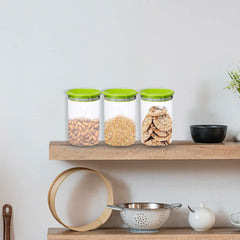 Kuber Industries Airtight Kitchen Container Set | 100% BPA Free, Food Grade Virgin Plastic | Multipurpose, Freezer Safe & Durable | Container for Kitchen Storage Set of 3 | Transparent