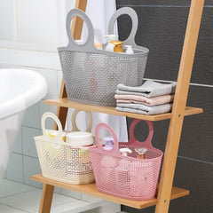 Kuber Industries High-Capicity Shopping Basket with Handle (White)