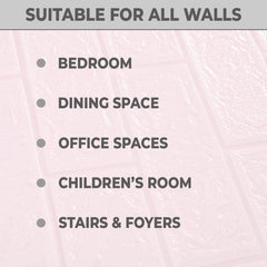 Kuber Industries Foam Brick Pattern 3D Wallpaper for Walls | Soft PE Foam| Easy to Peel, Stick & Remove DIY Wallpaper | Suitable on All Walls | Pack of 2 Sheets, 70 cm X 77 cm