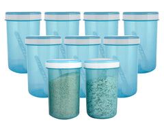 Kuber Industries Containers Set for Kitchen|BPA-Free Plastic 500 ML Storage Containers Set with Spoon for Kitchen|Pack of 9 (Sky Blue)