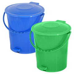 Kuber Industries Pedal Dustbin|Plastic Pedal Dustbin|Kitchen Waste Paper Bin|Dustbin For Bedroom|10 Liter Dustbin|Pack of 2 (Multicolor)