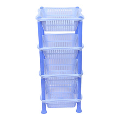 Kuber industries Plastic 2 Pieces 4 Layer Multi-Purpose Kitchen Storage Basket Rack (Blue)-CTKTC25268