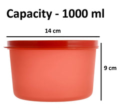 Kuber Industries Plastic 4 Pieces Kitchen Storage Spice Containers, Fridge Container, Food Utility Box, Food Storage Containers Jars 1600,1000 Ml (Green & Red) - CTLTC44347