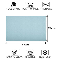 Kuber Industries Fridge Mats|PVC Floral Embossed Refrigerator Drawer Mat|Waterproof & Stain Resistant Fridge Mat Perfect for Home & Kitchen|Set of 6 (Blue)