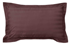 Kuber Industries 2 Pieces Cotton Luxurious Satin Striped Pillow Cover Set-17"x27" (Brown) - CTKTC40339, 200 TC