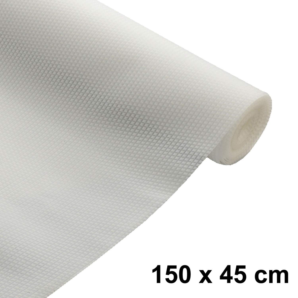 Heart Home Multipurpose Diamond Textured Super Strong Anti-Slip Mat Liner, Size 45X150 Cm (1.50 Meter Roll, White) HEART248