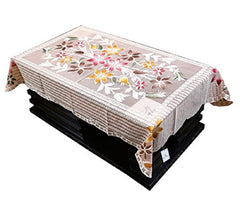 Kuber Industries Flower Design Cotton Floral 5 Seater Sofa Cover Set with 6 Pieces Arms Cover and 1 Center Table Cover (Set of 17, Brown, Standard)-KUBMART12038