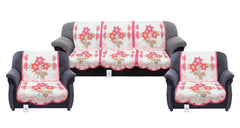 Kuber Industries 6 Piece Cotton 5 Seater Sofa Cover Set - Pink, Standard (Sofasetflow005)