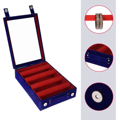 Kuber Industries 4 Rod Bangle Box|Wooden Jewelry Box|Wedding Vanity Box|Velvet Coated Wedding Bracelet Organizer for Women & Girls|Pack of 2 (Blue)