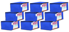 Kuber Industries 9 Piece Non Woven Fabric Saree Cover Set with Transparent Window, Extra Large, Royal Blue-CTKTC23696