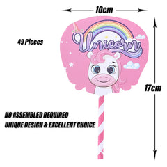 Kuber Industries Cupcake Toppers | Cardboard Cupcake Picks |Decorations Supplies for Farewell | Birthday Party | Theme Cupcake Topper | 49 Pieces | DT-2171 | Multicolor