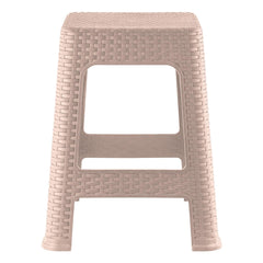 Heart Home Sitting Stool | Stool for Indoor Or Outdoor | Plastic Sitting Stool | Stool for Balcony | Stool for office | Stool for Home & Garden | Optima Big | Pack of 2 | Beige