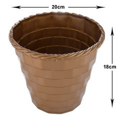 Heart Home Brick Flower Pot|Durable Plastic Flower Pots|Planters for Home Décor|Garden|Living Room|Balcony|8 Inch|Pack of 3 (Multicolor)