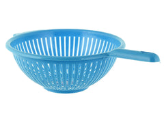 Heart Home Multifunctional Plastic Drain Strainer, Colander, Washing Basket for Home Kitchen Supplies With Handle (Blue)-50HH01833