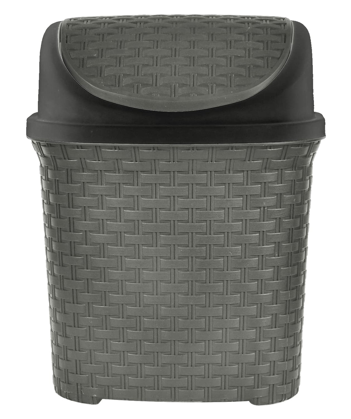 Kuber Industries Multiuses Plastic Dustbin For Home, Kitchen, Office, Bathroom With Swing Lid 7 Litre (Grey)-47KM0702