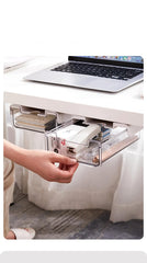 Kuber Industries Bottom Layer Small Drawer Storage Box|Plastic Cabinet Box For Storage|White