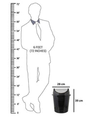 Kuber Industries Plastic 3 Pieces Medium Size Swing Dustbin/Swing Garbage Bin/Waste Bin, 10 Liters (Black & White)-KUBMART10219