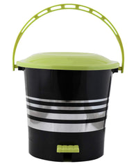 Kuber Industries 3 Pieces Plastic Dustbin Garbage Bin with Handle,10 Liters (Green) -CTKTC38027