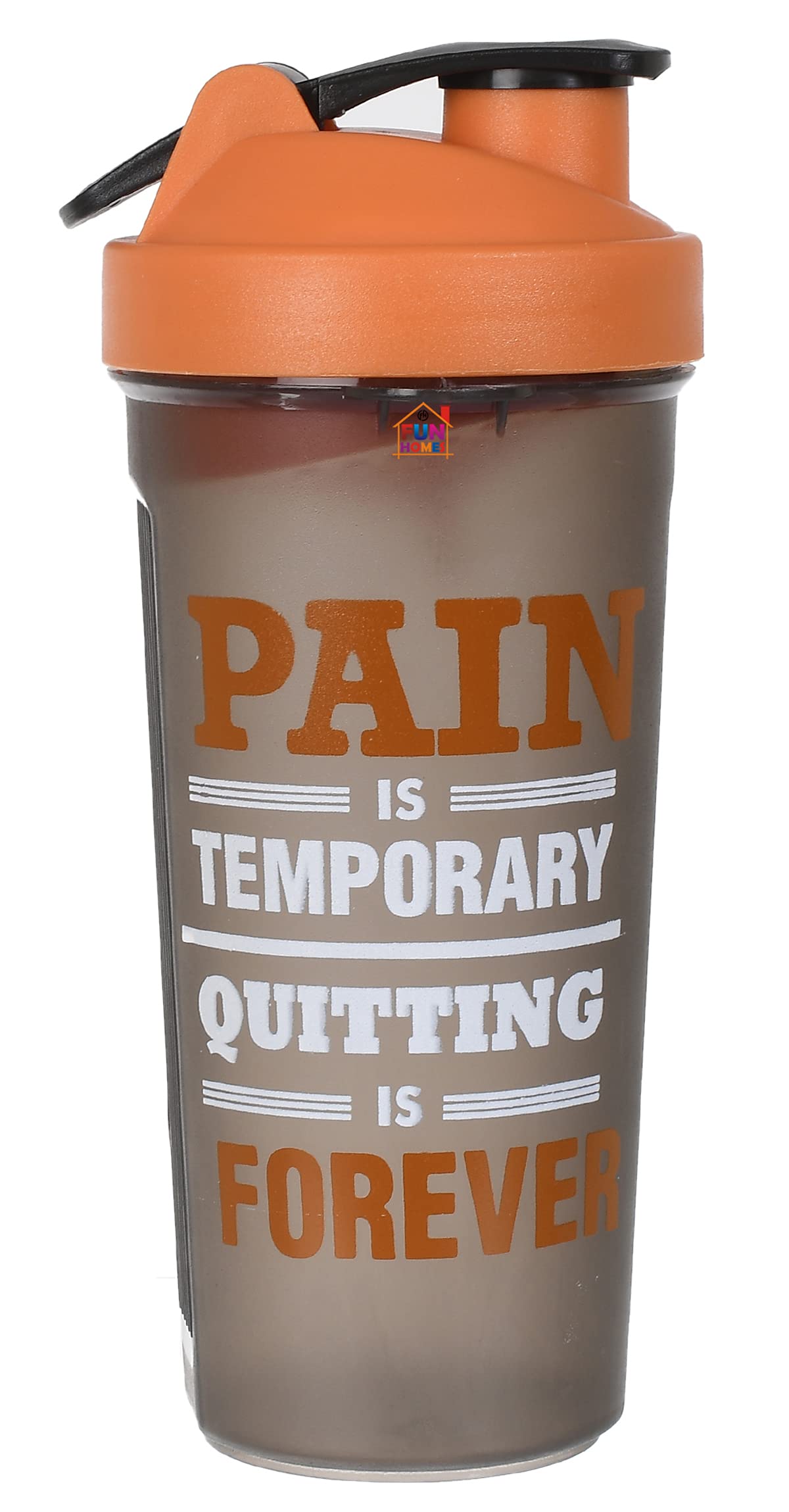 Fun Homes Protein Shaker - 800 ml for Whey Proteins, and Preworkouts, 100% Leak Proof (Orange), Standard