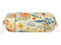 Kuber Industries Floral Print Soft & Luxurious Decorative Cotton Bolster Cover- Set of 6, 16"x32" (Cream)