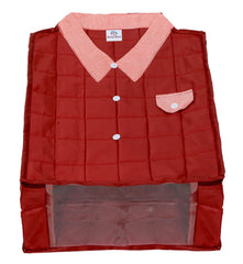 Heart Home Shirt & Trouser Cover Set, Cloth Organizer For Store Shirts, T-Shirts, Pants, Jeans, Trousers & Other Clothes With Tranasparent Window & Zipper Closer, Set of 2 (Maroon)-HS_38_HEARTH21203