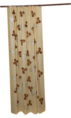 Kuber Industries Polyvinyl Chloride Floral Shower Curtain with 8 Hooks, Standard, Beige, Cream