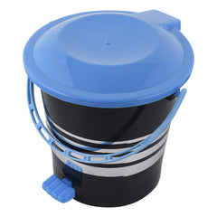 Heart Home Pedal Dustbin|Plastic Pedal Dustbin|Kitchen Waste Paper Bin|Dustbin For Bedroom|Blue Lid 10 Liter Dustbin (Black)